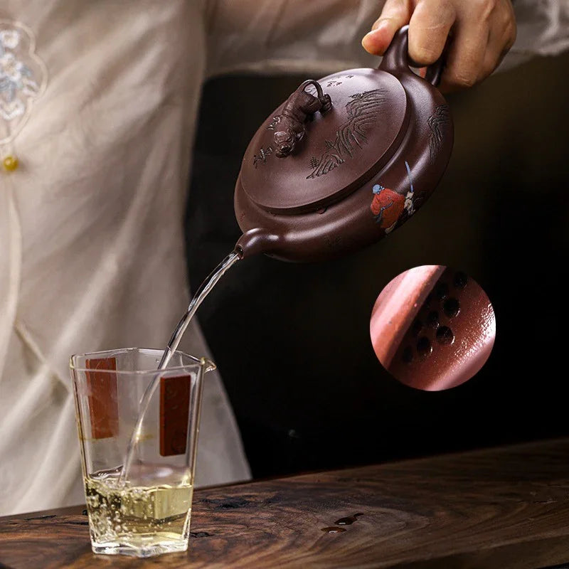 Full Handmade Yixing Zisha Teapot [Wusong Da Hu] (Zi Jia Ni - 350ml)