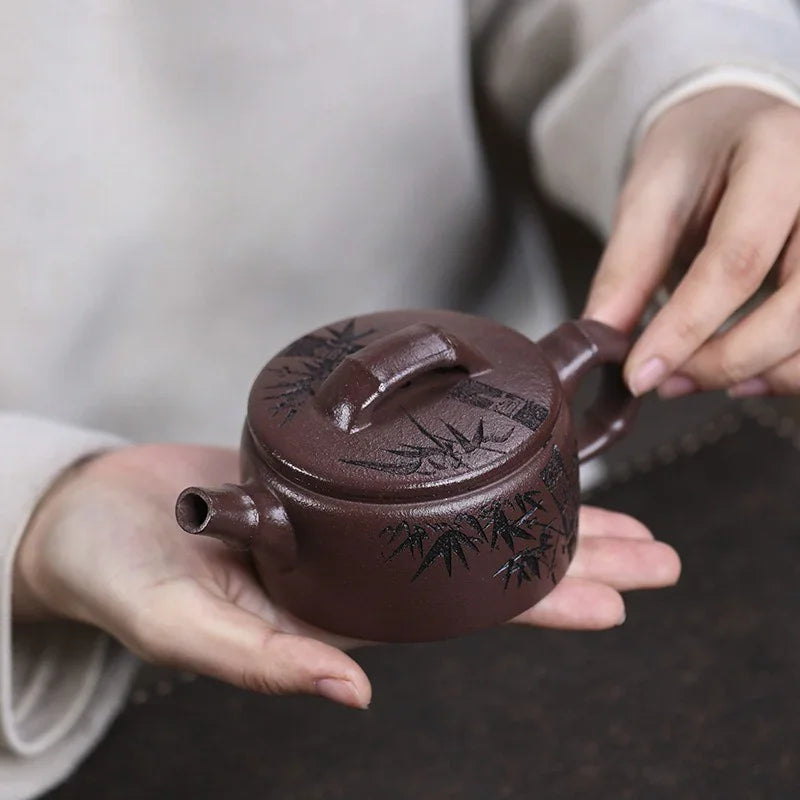 Teko Zisha Yixing Buatan Tangan Sepenuhnya [Xiang Zhu] (30 Mu Zi Ni - 160ml)