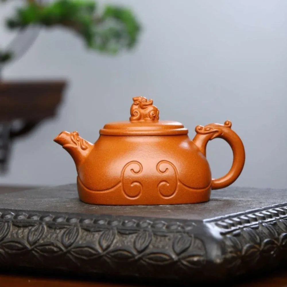 Full Handmade Yixing Zisha Teapot [Xiangyun Ruyi Pot] (Jiang Po Ni - 300ml) - YIQIN TEA HOUSE | yiqinteahouse.com | 200-300ml, full handmade zisha teapot, new arrival, teapot, teaware