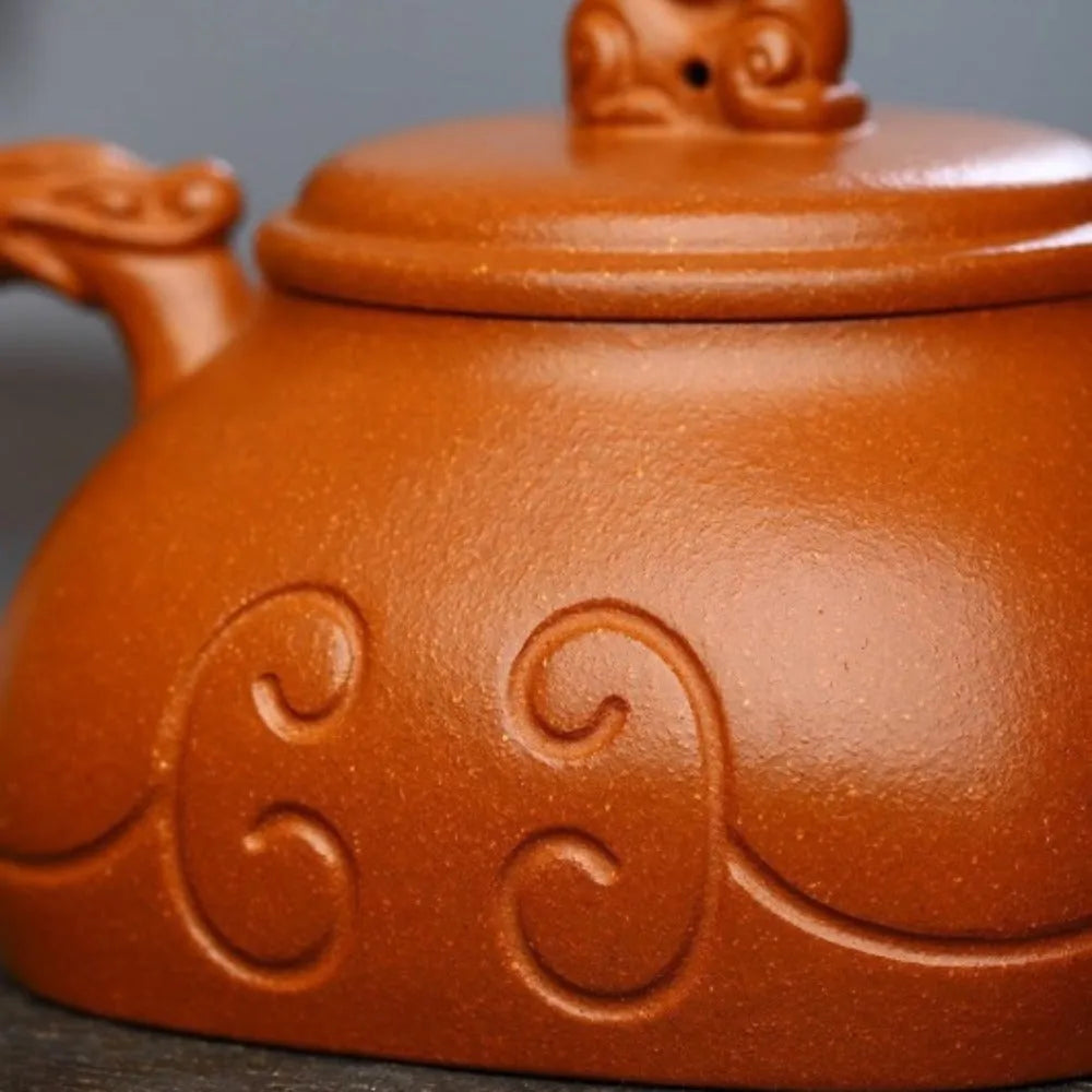 Full Handmade Yixing Zisha Teapot [Xiangyun Ruyi Pot] (Jiang Po Ni - 300ml) - YIQIN TEA HOUSE | yiqinteahouse.com | 200-300ml, full handmade zisha teapot, new arrival, teapot, teaware