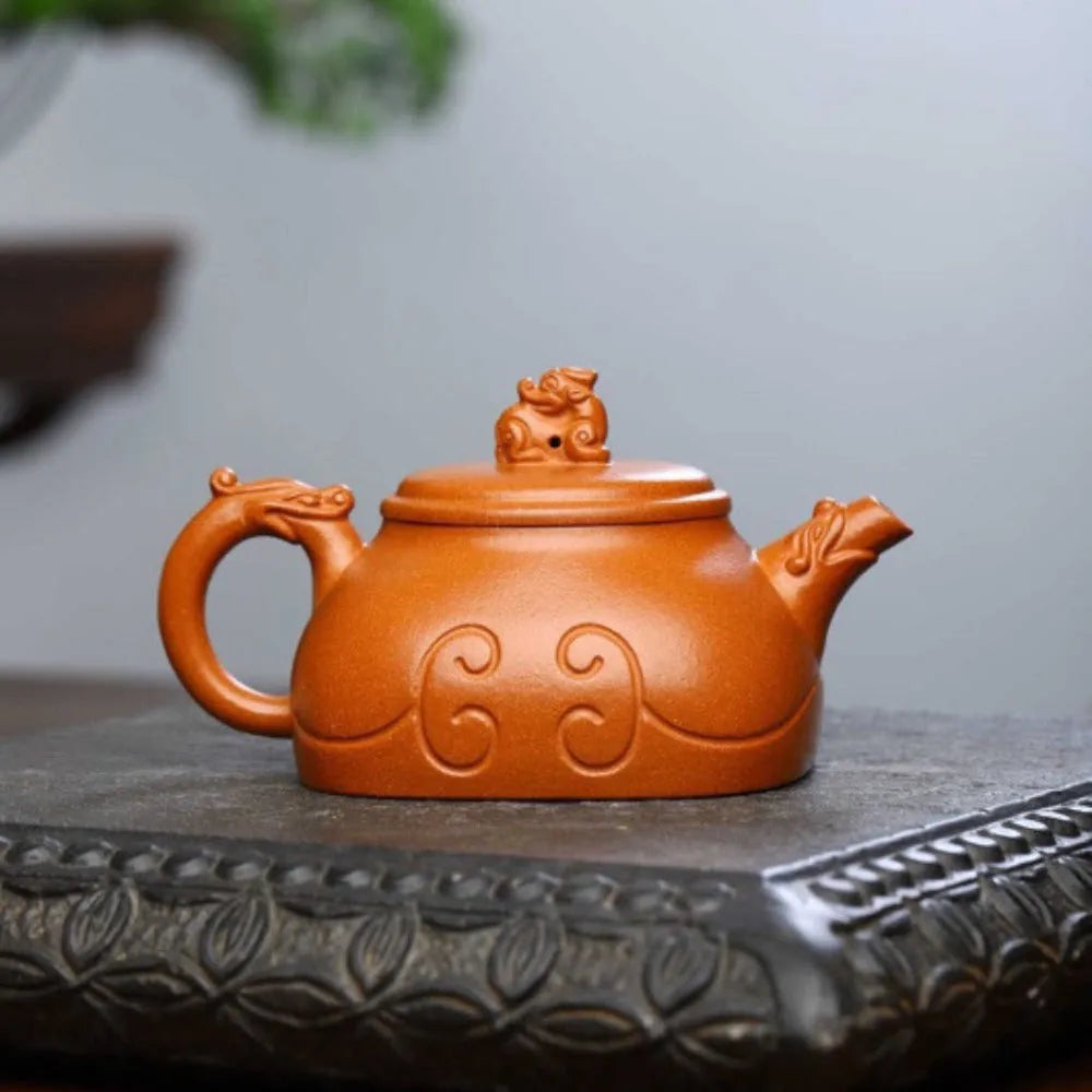 Full Handmade Yixing Zisha Teapot [Xiangyun Ruyi Pot] (Jiang Po Ni - 300ml) - YIQIN TEA HOUSE | yiqinteahouse.com | 200-300ml, full handmade zisha teapot, new arrival, teapot, teaware