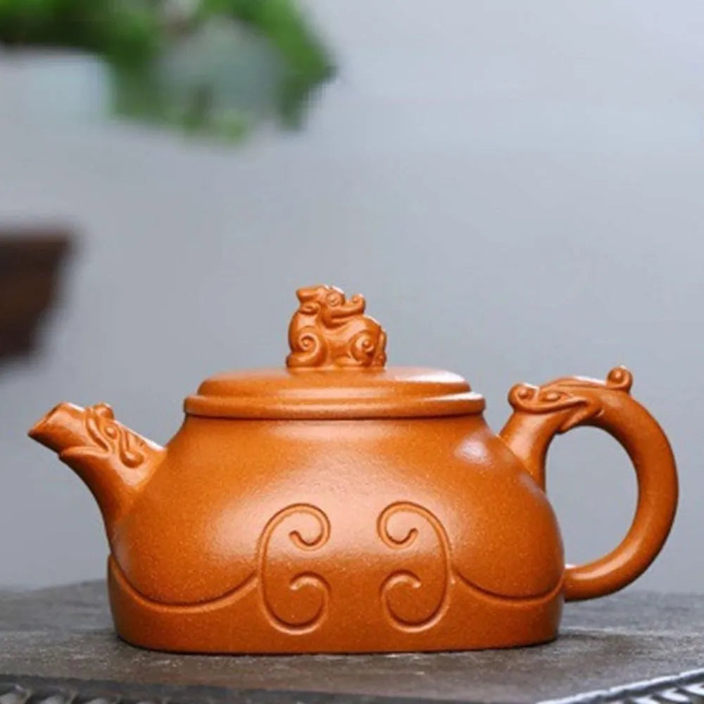 Full Handmade Yixing Zisha Teapot [Xiangyun Ruyi Pot] (Jiang Po Ni - 300ml) - YIQIN TEA HOUSE | yiqinteahouse.com | 200-300ml, full handmade zisha teapot, new arrival, teapot, teaware