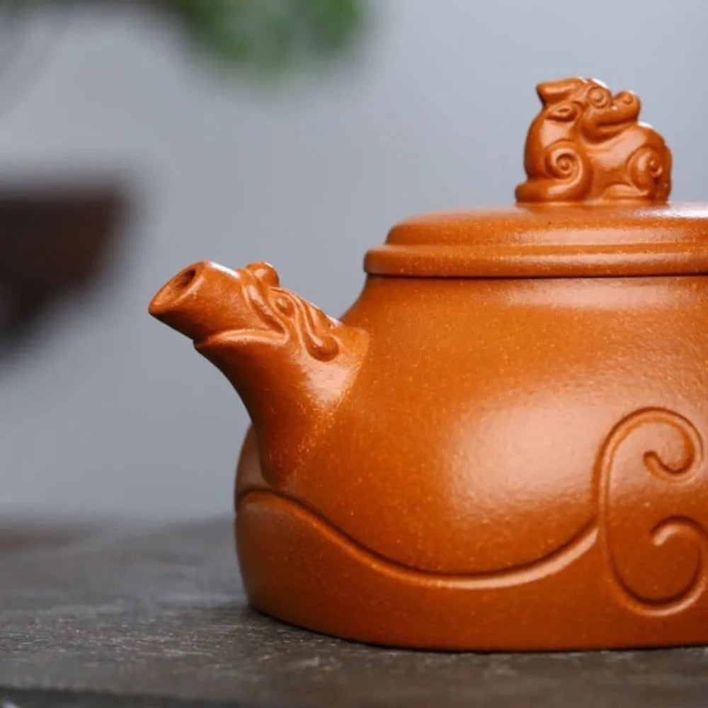 Full Handmade Yixing Zisha Teapot [Xiangyun Ruyi Pot] (Jiang Po Ni - 300ml) - YIQIN TEA HOUSE | yiqinteahouse.com | 200-300ml, full handmade zisha teapot, new arrival, teapot, teaware