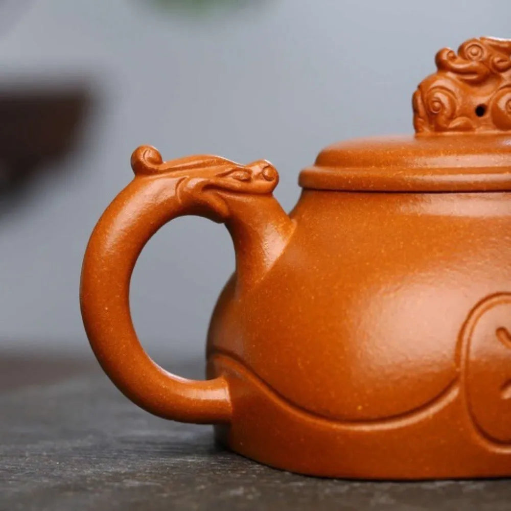 Full Handmade Yixing Zisha Teapot [Xiangyun Ruyi Pot] (Jiang Po Ni - 300ml) - YIQIN TEA HOUSE | yiqinteahouse.com | 200-300ml, full handmade zisha teapot, new arrival, teapot, teaware