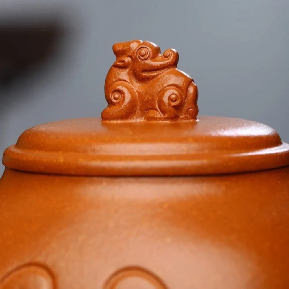 Full Handmade Yixing Zisha Teapot [Xiangyun Ruyi Pot] (Jiang Po Ni - 300ml) - YIQIN TEA HOUSE | yiqinteahouse.com | 200-300ml, full handmade zisha teapot, new arrival, teapot, teaware