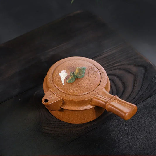 Teko Zisha Yixing Buatan Tangan Sepenuhnya [Xiao Yao Bamboo] (Jin Jiang Po Ni - 300ml)