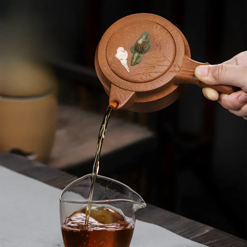 Teko Zisha Yixing Buatan Tangan Sepenuhnya [Xiao Yao Bamboo] (Jin Jiang Po Ni - 300ml)