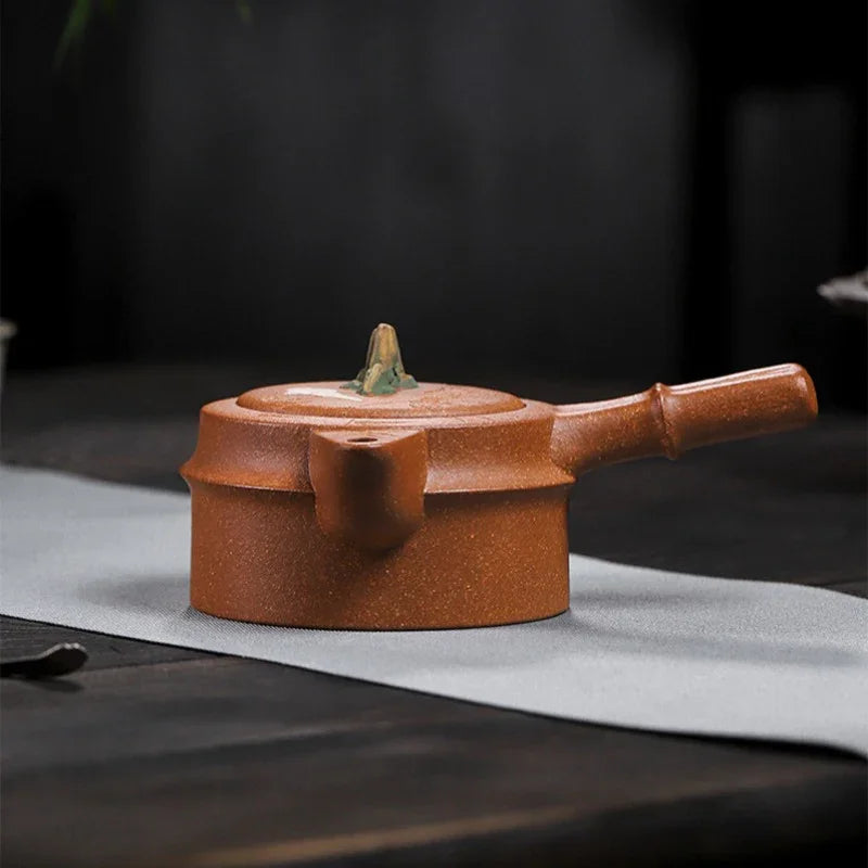 Teko Zisha Yixing Buatan Tangan Sepenuhnya [Xiao Yao Bamboo] (Jin Jiang Po Ni - 300ml)