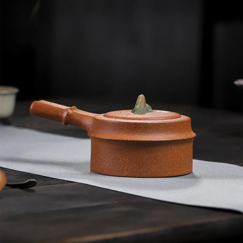 Teko Zisha Yixing Buatan Tangan Sepenuhnya [Xiao Yao Bamboo] (Jin Jiang Po Ni - 300ml)