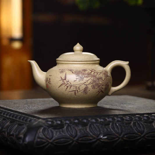 Full Handmade Yixing Zisha Teapot [Xiao Ying Pot] (Bensan Lu Ni - 240ml) - YIQIN TEA HOUSE | yiqinteahouse.com | 200-300ml, full handmade zisha teapot, new arrival, teapot, teaware