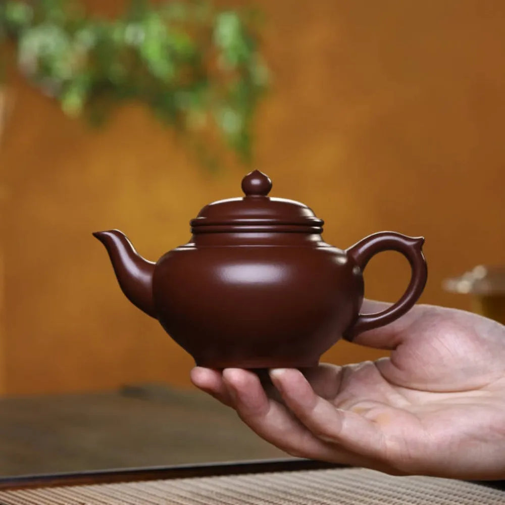 Full Handmade Yixing Zisha Teapot [Xiao Ying Pot] (Zi Ni - 230ml) - YIQIN TEA HOUSE | yiqinteahouse.com | 200-300ml, full handmade zisha teapot, new arrival, plain smooth, teapot, teaware