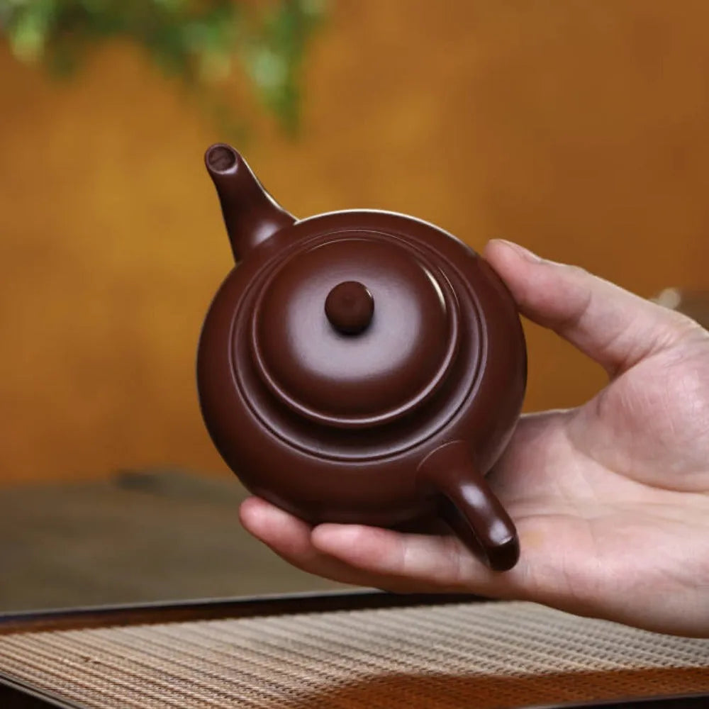 Full Handmade Yixing Zisha Teapot [Xiao Ying Pot] (Zi Ni - 230ml) - YIQIN TEA HOUSE | yiqinteahouse.com | 200-300ml, full handmade zisha teapot, new arrival, plain smooth, teapot, teaware