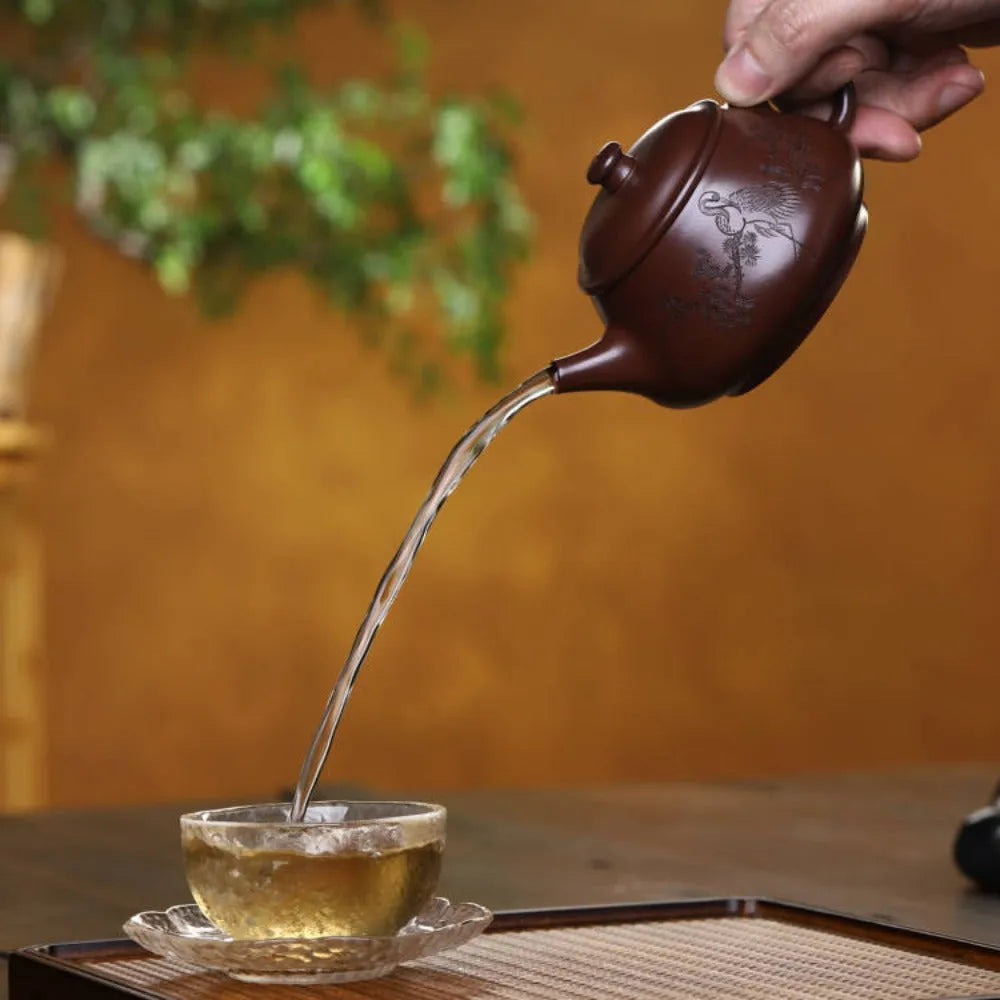 Full Handmade Yixing Zisha Teapot [Xin Pan Pot] (Zi Ni - 200ml) - YIQIN TEA HOUSE | yiqinteahouse.com | 200-300ml, full handmade zisha teapot, new arrival, teapot, teaware