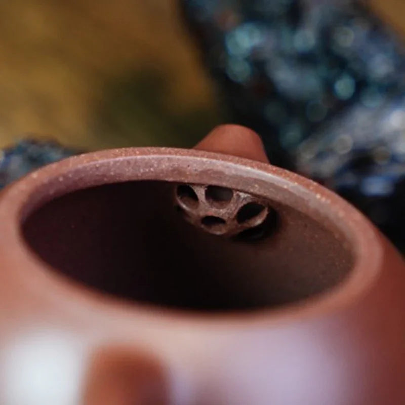 Teko Zisha Yixing Buatan Tangan Sepenuhnya [Xishi Pot] (Di Cao Qing - 130ml)