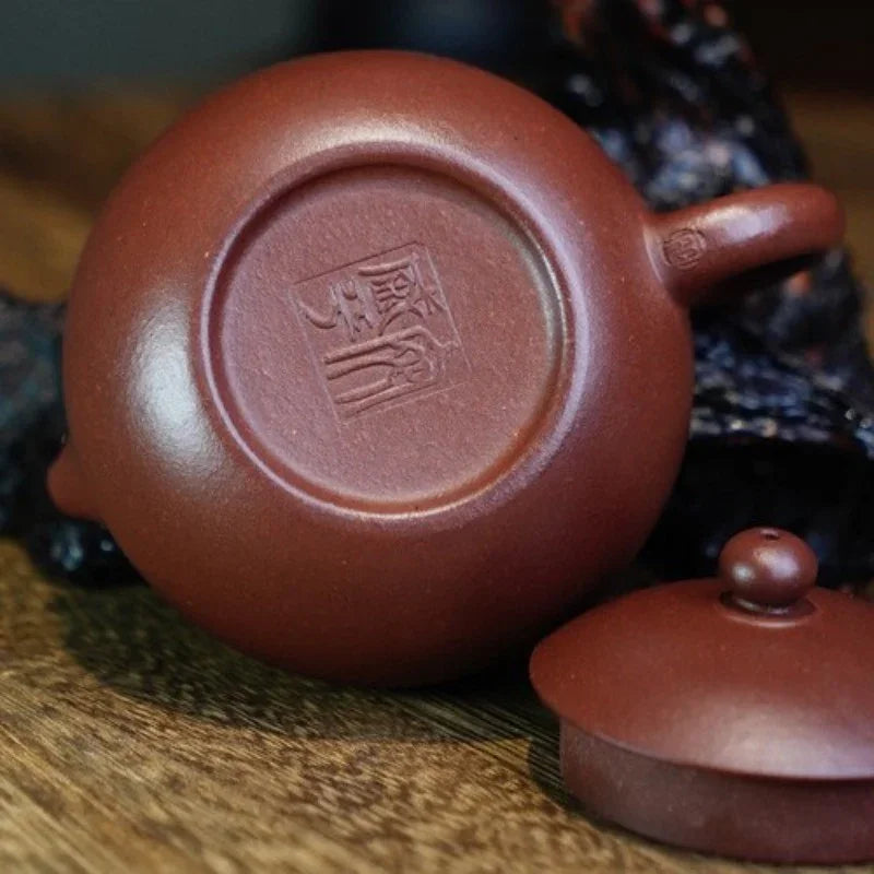 Teko Zisha Yixing Buatan Tangan Sepenuhnya [Xishi Pot] (Di Cao Qing - 130ml)