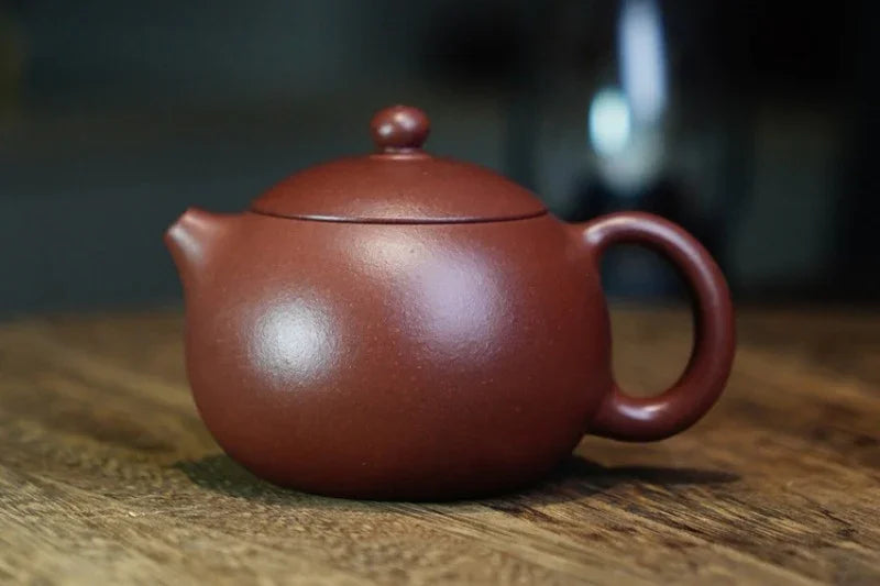 Teko Zisha Yixing Buatan Tangan Sepenuhnya [Xishi Pot] (Di Cao Qing - 130ml)