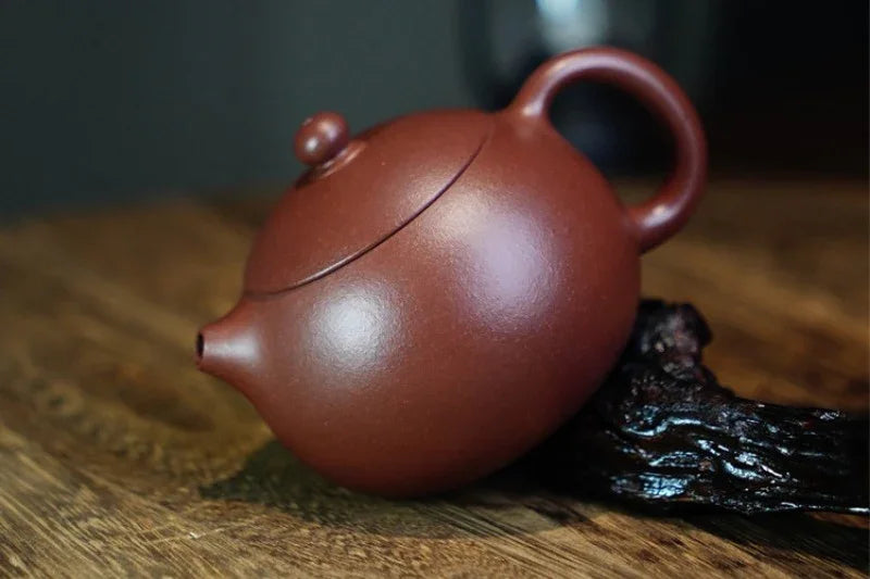 Teko Zisha Yixing Buatan Tangan Sepenuhnya [Xishi Pot] (Di Cao Qing - 130ml)