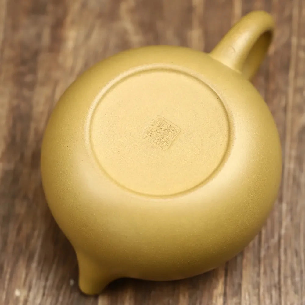 Full Handmade Yixing Zisha Teapot [Xishi Pot] (Huangjin Duan Ni - 200ml) - YIQIN TEA HOUSE | yiqinteahouse.com | 200-300ml, full handmade zisha teapot, new arrival, plain smooth, teapot, teaware