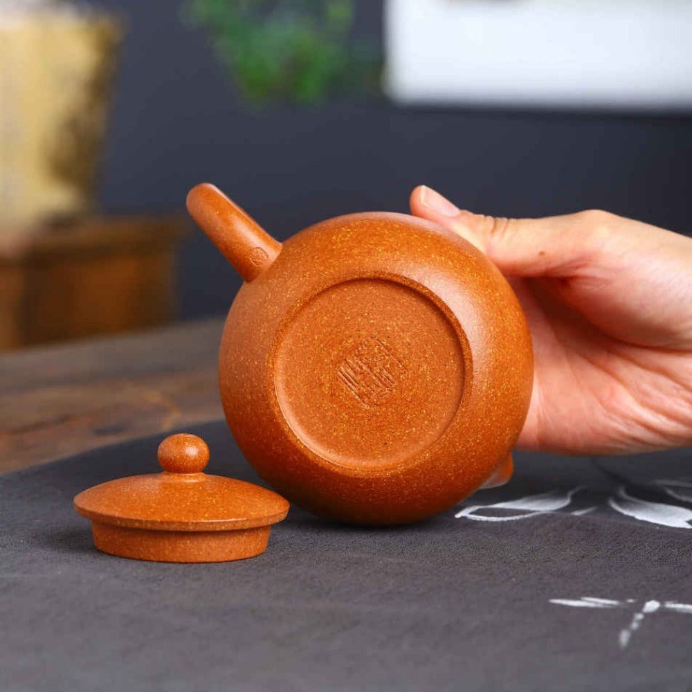 Full Handmade Yixing Zisha Teapot [Xishi Pot] (Jiang Po Ni - 220ml) - YIQIN TEA HOUSE | yiqinteahouse.com | 200-300ml, full handmade zisha teapot, new arrival, plain smooth, teapot, teaware