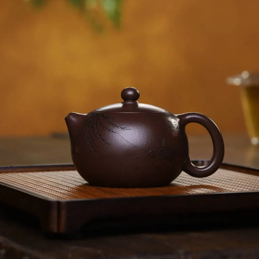 Full Handmade Yixing Zisha Teapot [Xishi Pot] (Lao Zi Ni - 250ml) - YIQIN TEA HOUSE | yiqinteahouse.com | 200-300ml, full handmade zisha teapot, new arrival, teapot, teaware