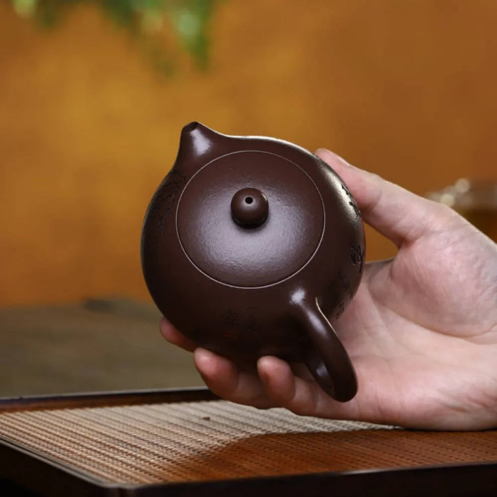 Full Handmade Yixing Zisha Teapot [Xishi Pot] (Lao Zi Ni - 250ml) - YIQIN TEA HOUSE | yiqinteahouse.com | 200-300ml, full handmade zisha teapot, new arrival, teapot, teaware