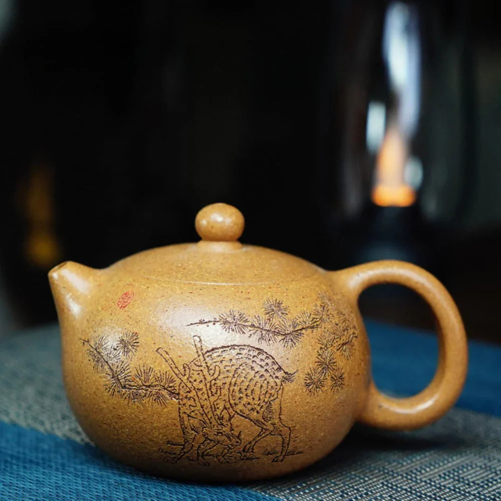 Full Handmade Yixing Zisha Teapot [Xishi Pot] (Wucai Lao Duan Ni - 250ml) - YIQIN TEA HOUSE | yiqinteahouse.com | 200-300ml, full handmade zisha teapot, teapot, teaware