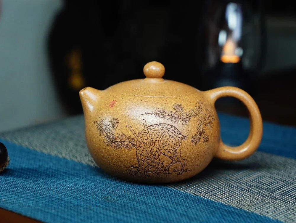 Full Handmade Yixing Zisha Teapot [Xishi Pot] (Wucai Lao Duan Ni - 250ml) - YIQIN TEA HOUSE | yiqinteahouse.com | 200-300ml, full handmade zisha teapot, teapot, teaware