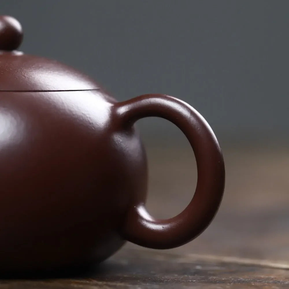 Full Handmade Yixing Zisha Teapot [Xishi Pot] (Zi Zhu Ni - 120/200ml) - YIQIN TEA HOUSE | yiqinteahouse.com | <200ml, full handmade zisha teapot, new arrival, plain smooth, teapot, teaware