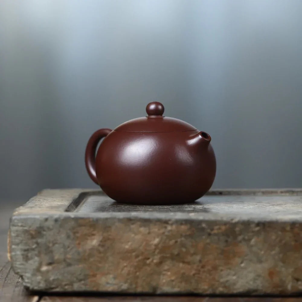 Full Handmade Yixing Zisha Teapot [Xishi Pot] (Zi Zhu Ni - 120/200ml) - YIQIN TEA HOUSE | yiqinteahouse.com | <200ml, full handmade zisha teapot, new arrival, plain smooth, teapot, teaware
