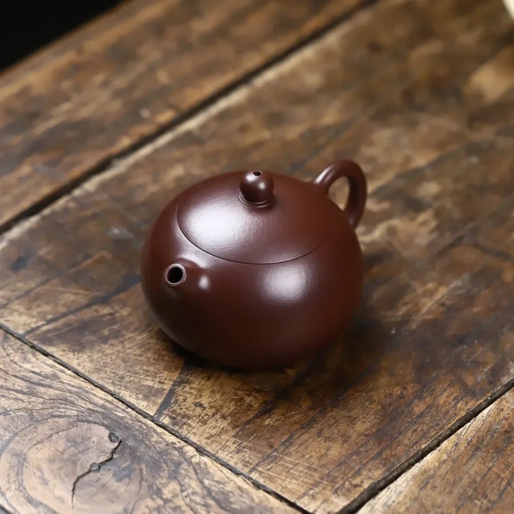 Full Handmade Yixing Zisha Teapot [Xishi Pot] (Zi Zhu Ni - 120/200ml) - YIQIN TEA HOUSE | yiqinteahouse.com | <200ml, full handmade zisha teapot, new arrival, plain smooth, teapot, teaware