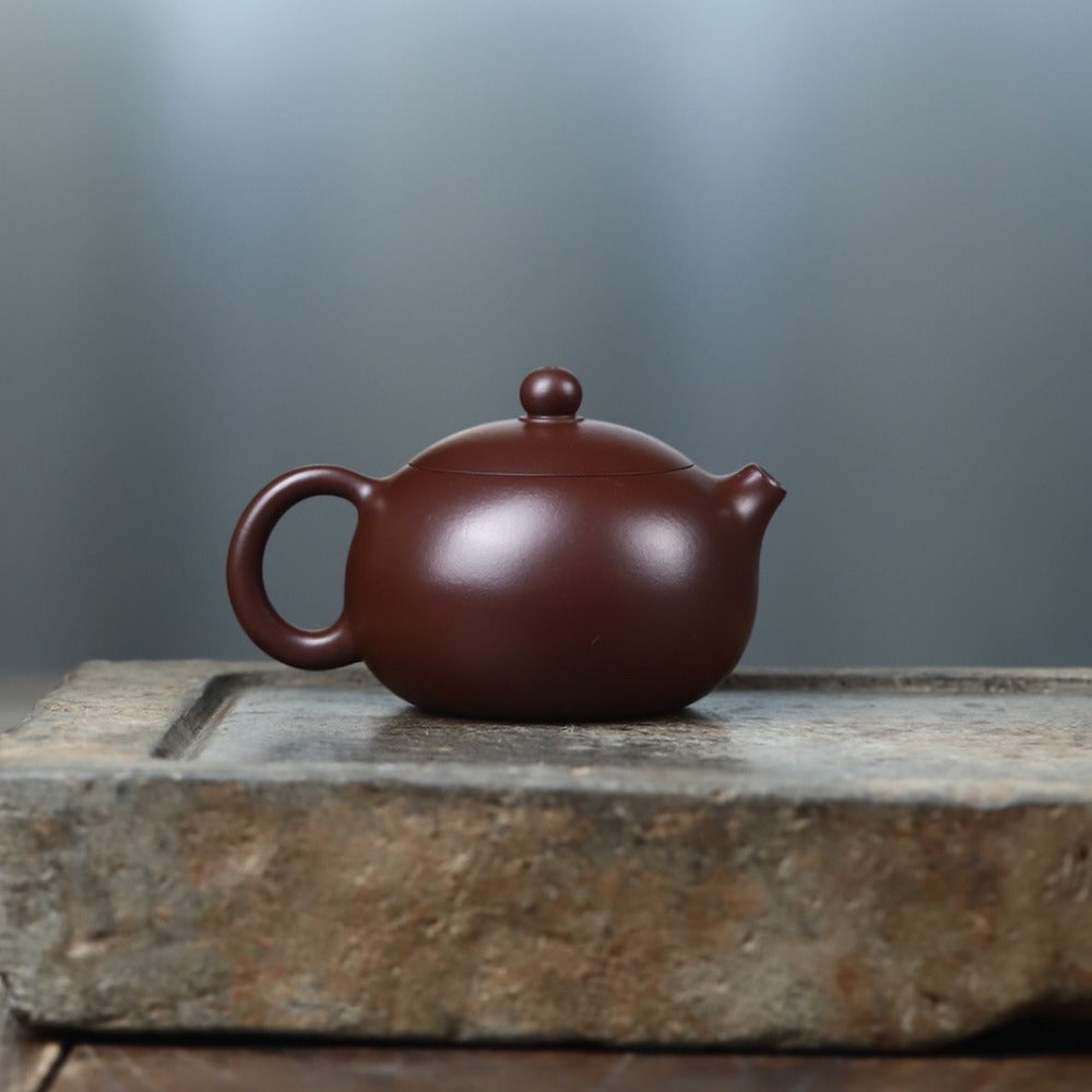 Full Handmade Yixing Zisha Teapot [Xishi Pot] (Zi Zhu Ni - 120/210ml) - YIQIN TEA HOUSE | yiqinteahouse.com | <200ml, full handmade zisha teapot, new arrival, plain smooth, teapot, teaware