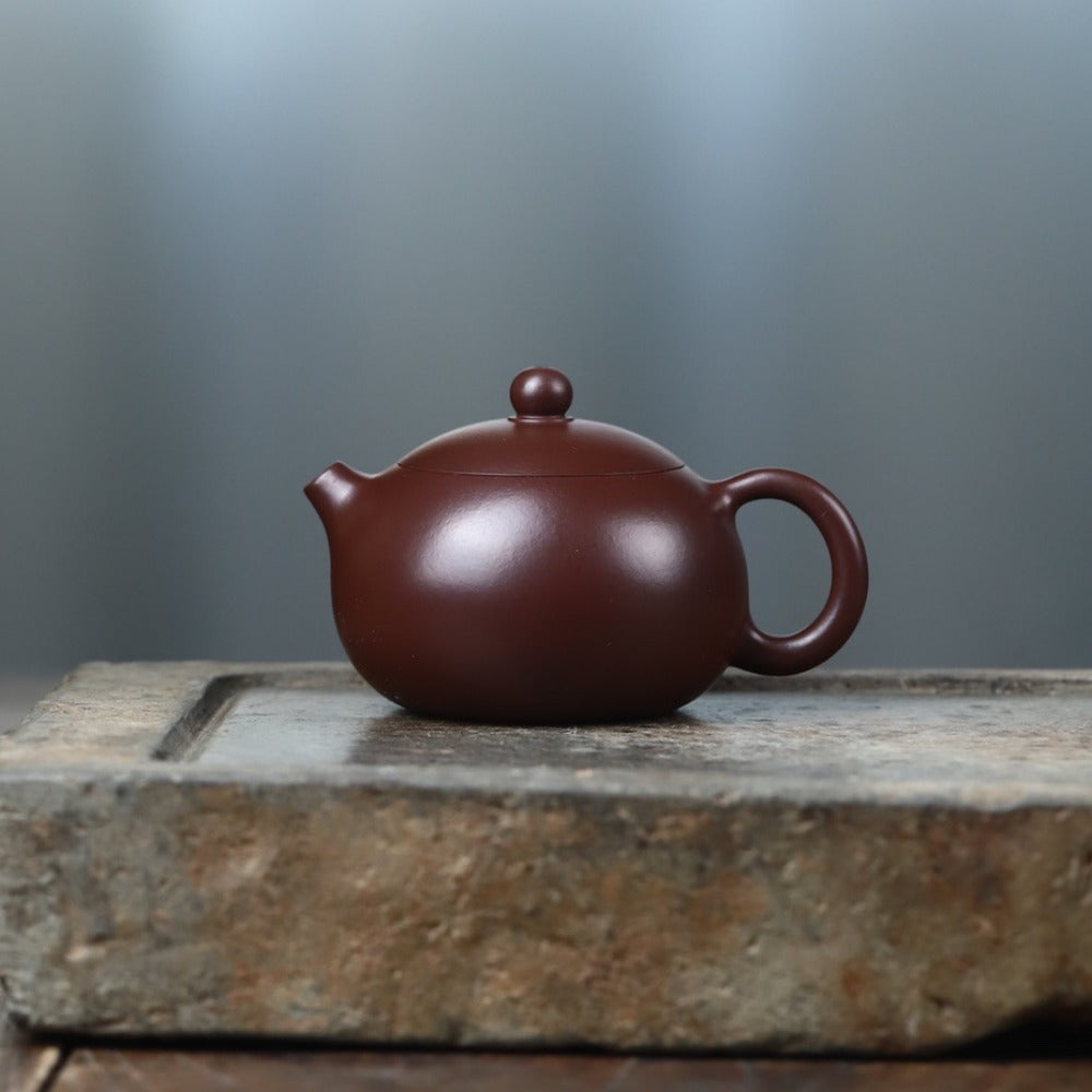 Full Handmade Yixing Zisha Teapot [Xishi Pot] (Zi Zhu Ni - 120/210ml) - YIQIN TEA HOUSE | yiqinteahouse.com | <200ml, full handmade zisha teapot, new arrival, plain smooth, teapot, teaware