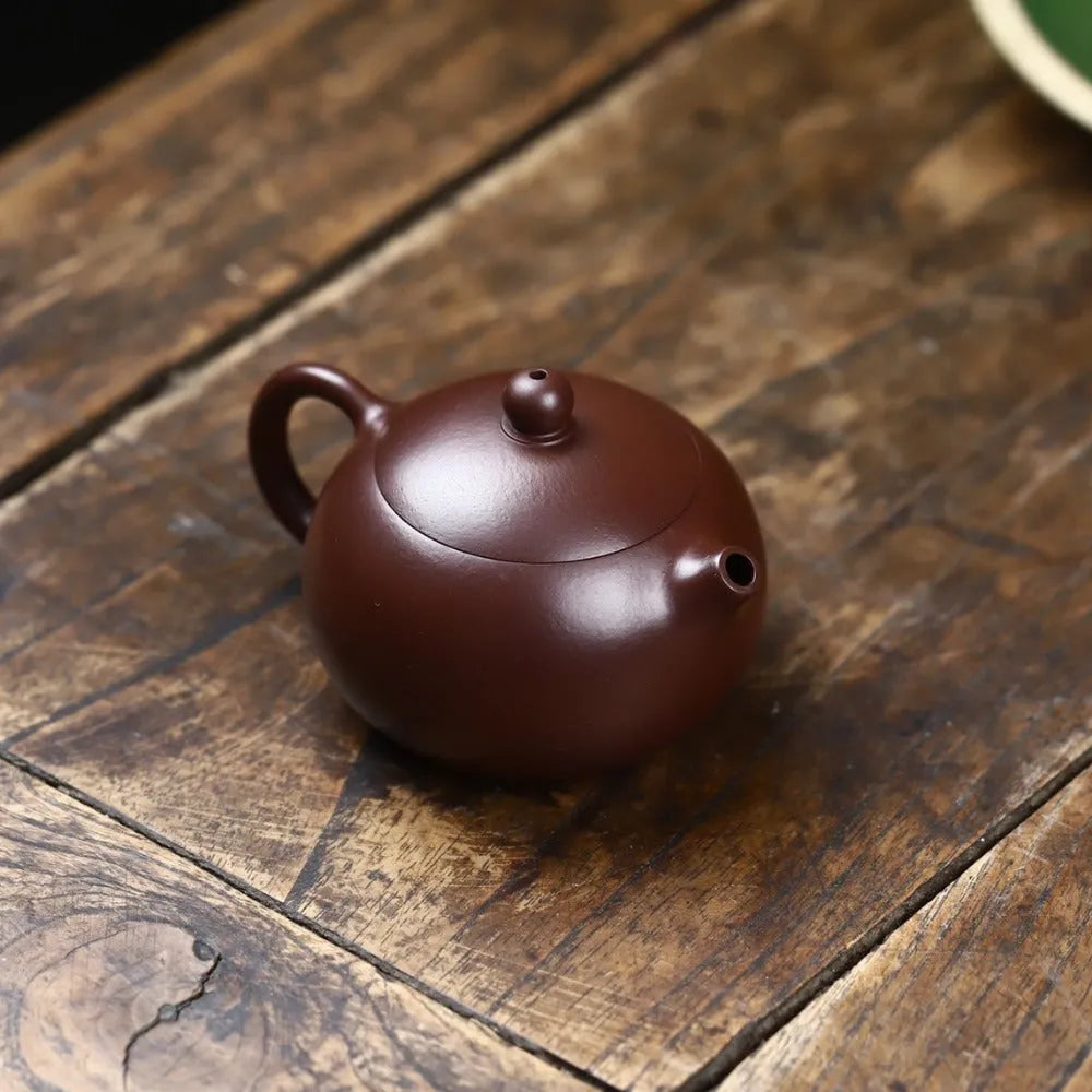 Full Handmade Yixing Zisha Teapot [Xishi Pot] (Zi Zhu Ni - 120/210ml) - YIQIN TEA HOUSE | yiqinteahouse.com | <200ml, full handmade zisha teapot, new arrival, plain smooth, teapot, teaware