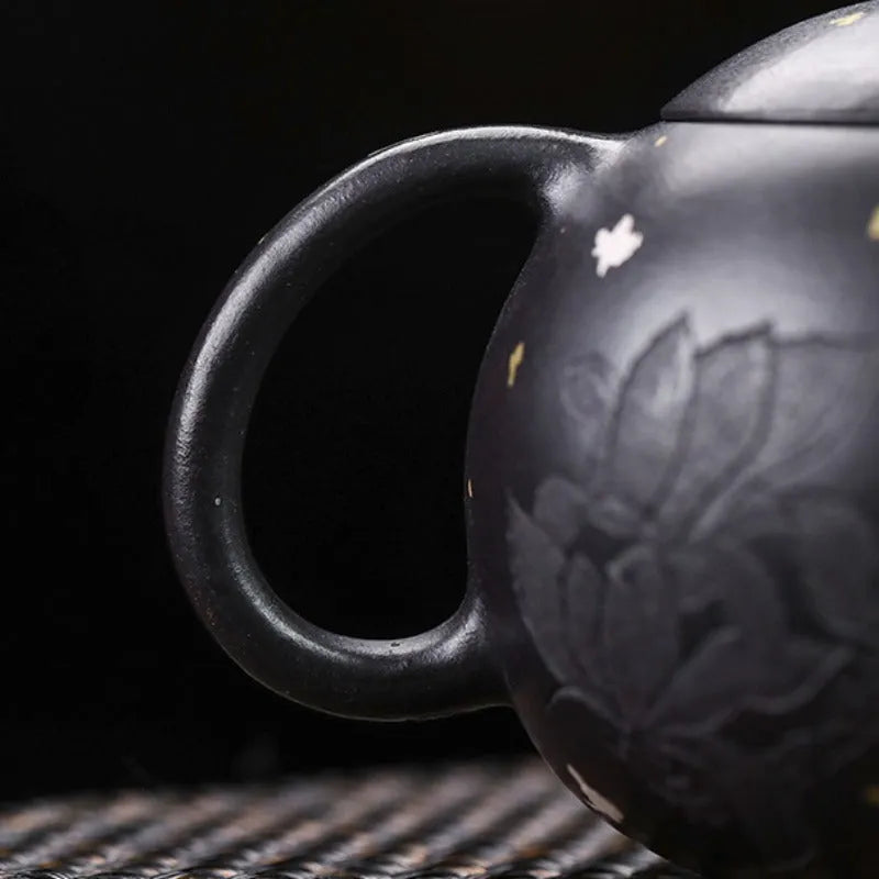 Full Handmade Yixing Zisha Teapot [Xixin Xishi] (Hei Luolan - 220ml) - YIQIN TEA HOUSE | yiqinteahouse.com | 200-300ml, full handmade zisha teapot, new arrival, teapot, teaware