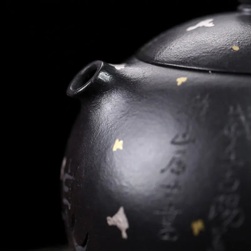 Full Handmade Yixing Zisha Teapot [Xixin Xishi] (Hei Luolan - 220ml) - YIQIN TEA HOUSE | yiqinteahouse.com | 200-300ml, full handmade zisha teapot, new arrival, teapot, teaware