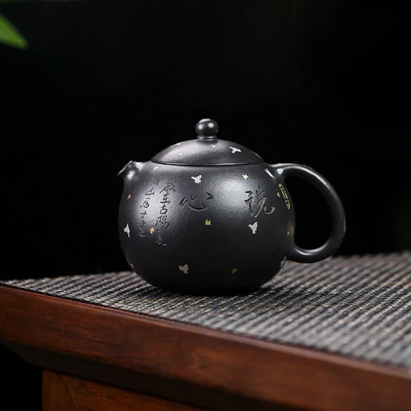 Full Handmade Yixing Zisha Teapot [Xixin Xishi] (Hei Luolan - 220ml) - YIQIN TEA HOUSE | yiqinteahouse.com | 200-300ml, full handmade zisha teapot, new arrival, teapot, teaware