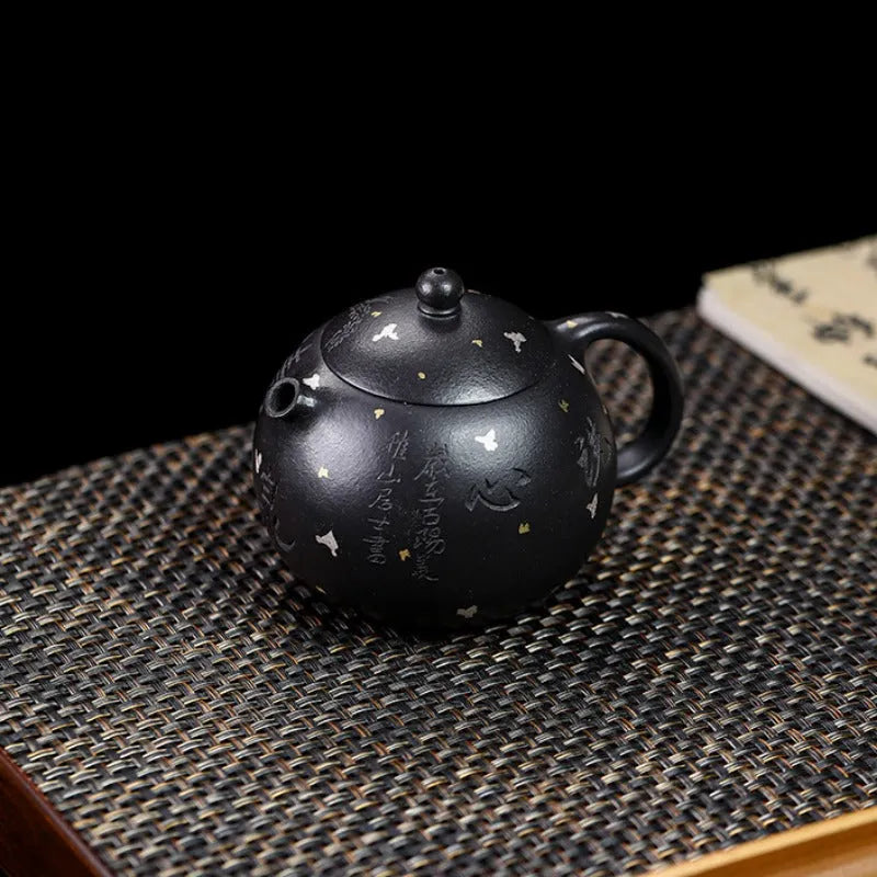 Full Handmade Yixing Zisha Teapot [Xixin Xishi] (Hei Luolan - 220ml) - YIQIN TEA HOUSE | yiqinteahouse.com | 200-300ml, full handmade zisha teapot, new arrival, teapot, teaware