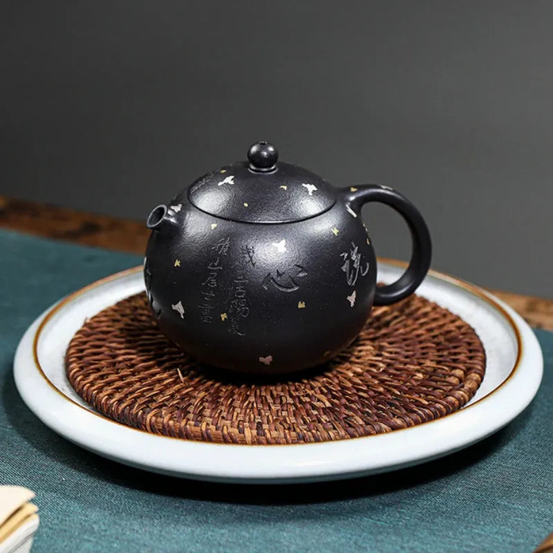 Full Handmade Yixing Zisha Teapot [Xixin Xishi] (Hei Luolan - 220ml) - YIQIN TEA HOUSE | yiqinteahouse.com | 200-300ml, full handmade zisha teapot, new arrival, teapot, teaware