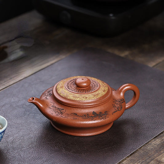 Full Handmade Yixing Zisha Teapot [Xu Bian] (Hong Jiang Po Ni - 430ml) - YIQIN TEA HOUSE | yiqinteahouse.com | >300ml, full handmade zisha teapot, new arrival, teapot, teaware