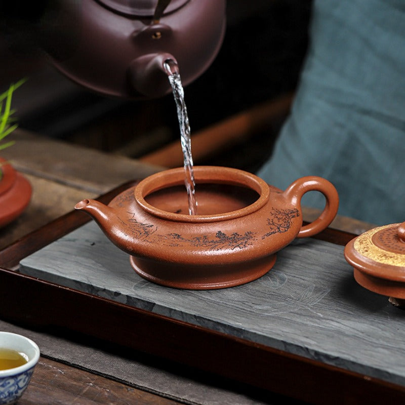 Full Handmade Yixing Zisha Teapot [Xu Bian] (Hong Jiang Po Ni - 430ml) - YIQIN TEA HOUSE | yiqinteahouse.com | >300ml, full handmade zisha teapot, new arrival, teapot, teaware