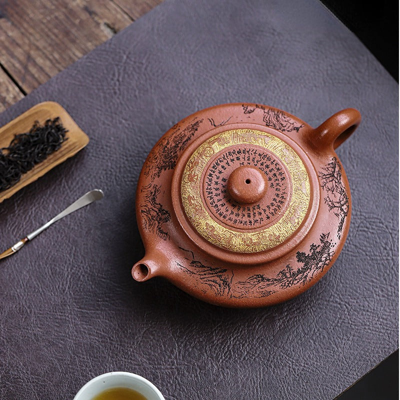 Full Handmade Yixing Zisha Teapot [Xu Bian] (Hong Jiang Po Ni - 430ml) - YIQIN TEA HOUSE | yiqinteahouse.com | >300ml, full handmade zisha teapot, new arrival, teapot, teaware