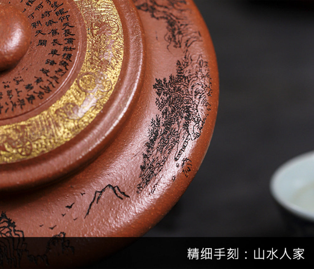 Full Handmade Yixing Zisha Teapot [Xu Bian] (Hong Jiang Po Ni - 430ml) - YIQIN TEA HOUSE | yiqinteahouse.com | >300ml, full handmade zisha teapot, new arrival, teapot, teaware