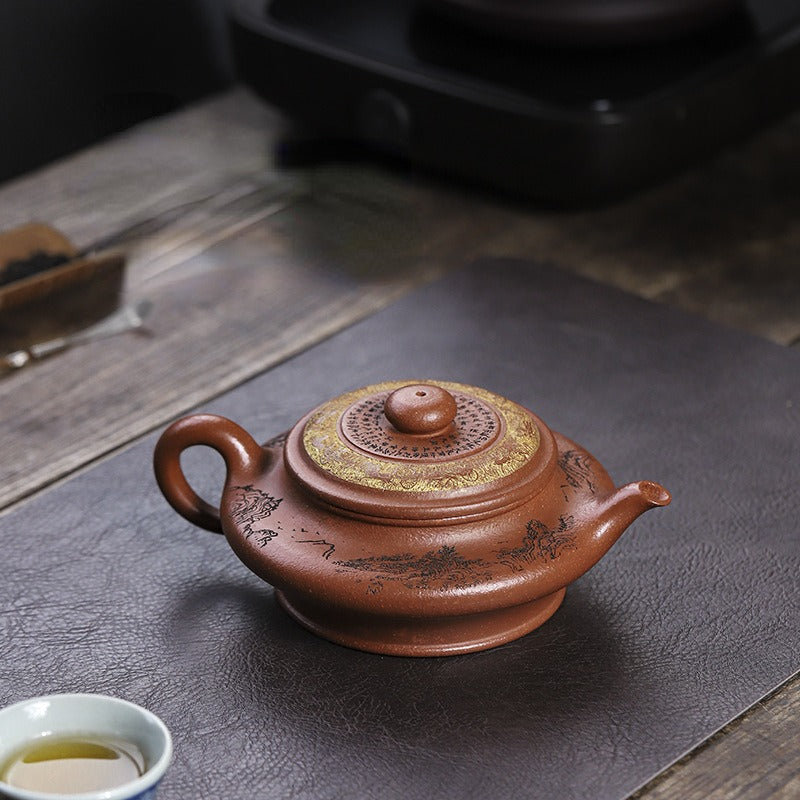 Full Handmade Yixing Zisha Teapot [Xu Bian] (Hong Jiang Po Ni - 430ml) - YIQIN TEA HOUSE | yiqinteahouse.com | >300ml, full handmade zisha teapot, new arrival, teapot, teaware