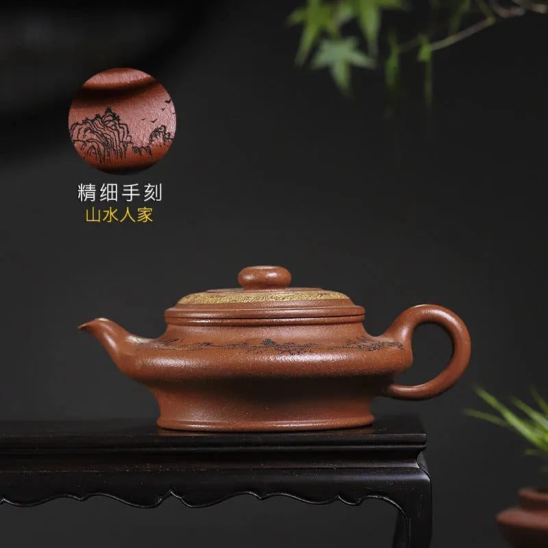 Full Handmade Yixing Zisha Teapot [Xu Bian] (Hong Jiang Po Ni - 430ml) - YIQIN TEA HOUSE | yiqinteahouse.com | >300ml, full handmade zisha teapot, new arrival, teapot, teaware