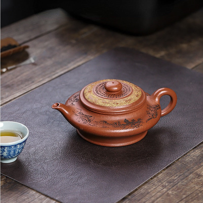 Full Handmade Yixing Zisha Teapot [Xu Bian] (Hong Jiang Po Ni - 430ml) - YIQIN TEA HOUSE | yiqinteahouse.com | >300ml, full handmade zisha teapot, new arrival, teapot, teaware