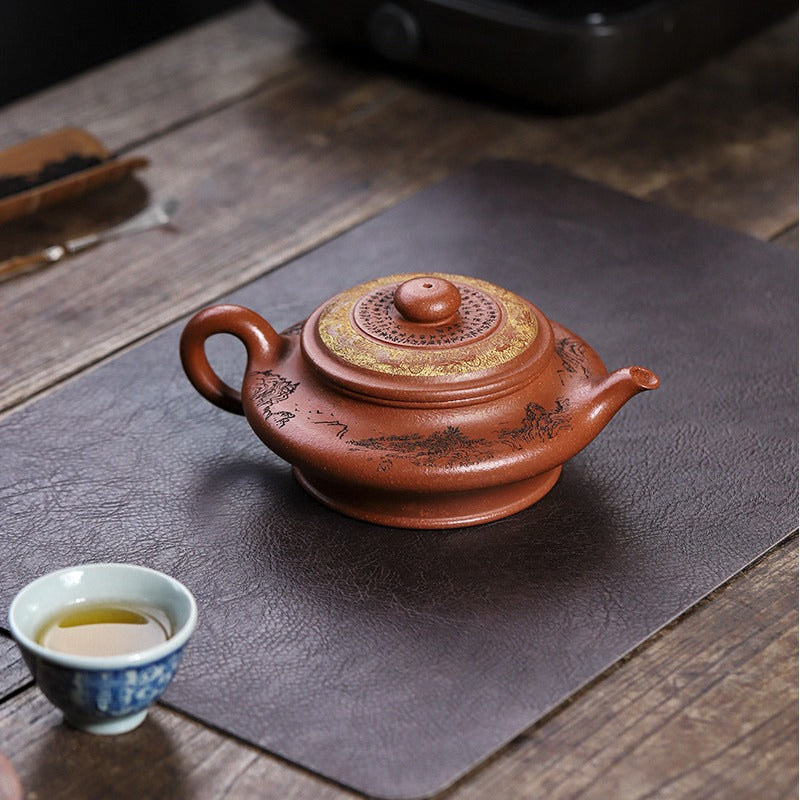 Full Handmade Yixing Zisha Teapot [Xu Bian] (Hong Jiang Po Ni - 430ml) - YIQIN TEA HOUSE | yiqinteahouse.com | >300ml, full handmade zisha teapot, new arrival, teapot, teaware