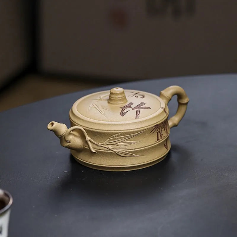 Full Handmade Yixing Zisha Teapot [Xuhuai Ruozhu] (Huangjin Duan Ni - 250ml) - YIQIN TEA HOUSE | yiqinteahouse.com | 200-300ml, full handmade zisha teapot, new arrival, teapot, teaware