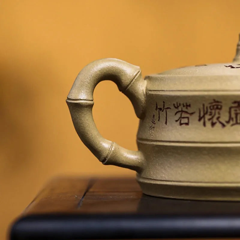 Full Handmade Yixing Zisha Teapot [Xuhuai Ruozhu] (Huangjin Duan Ni - 250ml) - YIQIN TEA HOUSE | yiqinteahouse.com | 200-300ml, full handmade zisha teapot, new arrival, teapot, teaware