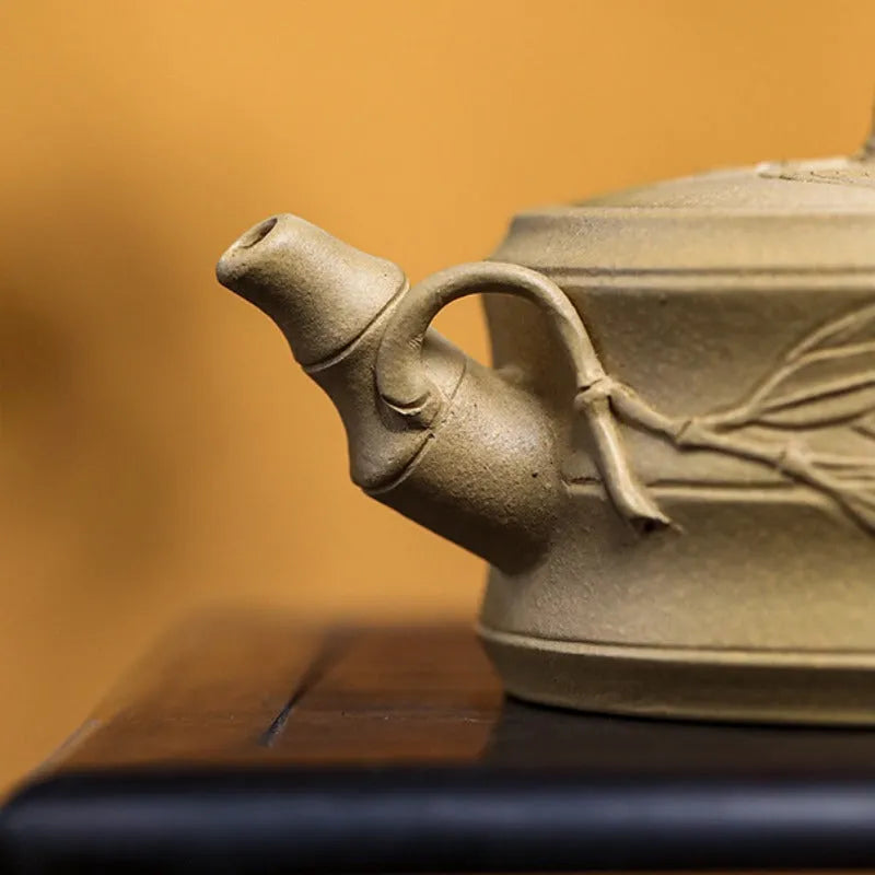 Full Handmade Yixing Zisha Teapot [Xuhuai Ruozhu] (Huangjin Duan Ni - 250ml) - YIQIN TEA HOUSE | yiqinteahouse.com | 200-300ml, full handmade zisha teapot, new arrival, teapot, teaware