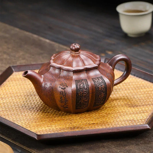 Teko Yixing Zisha Buatan Tangan Sepenuhnya [Yang Xin Fanggu] (Hei Dun Tou - 230ml)